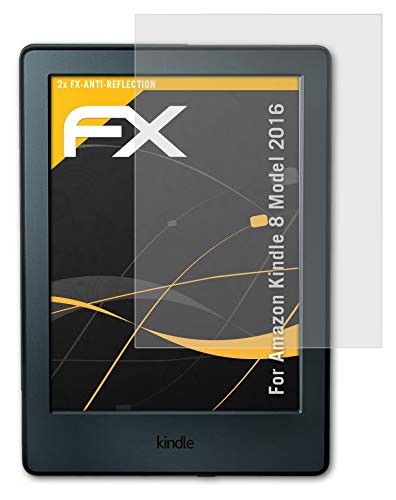 atFoliX Screen Protector Compatible with Amazn Kindl 8 Model 2016 Screen Protection Film, Anti-Reflective and Shock-Absorbing FX Protector Film (2X)