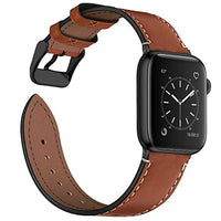 Fullmosa Compatible Apple Watch Band 40mm 41mm 44mm 45mm Leather,8 Colors Compatible with iWatch AppleWatch Series 7 Series 6/SE Series 5 Series 4, 44mm 45mm Dark Brown+Smoky Grey Buckle