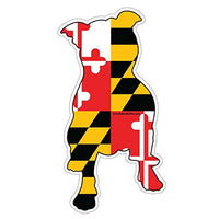Large Md Pittie Maryland Flag In Pit Bull OriginalStickers0444 Set Of Two (2x) Stickers , Laptop , Ipad , Car , Truck , Size 4 inches on Longer Side