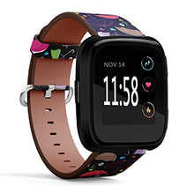 Load image into Gallery viewer, Replacement Leather Strap Printing Wristbands Compatible with Fitbit Versa - Cute Colorful Umbrella Background Pattern?
