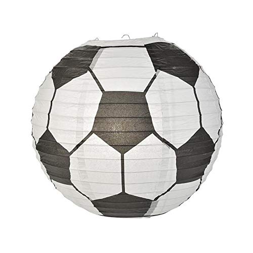 Quasimoon PaperLanternStore.com Soccer Ball/Futbol Paper Lantern Hanging Decoration