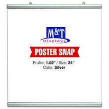 Load image into Gallery viewer, DisplaysMarket Poster Snap Set for 24&quot; Poster Width 1.02&quot; Silver Anodized Aliminum

