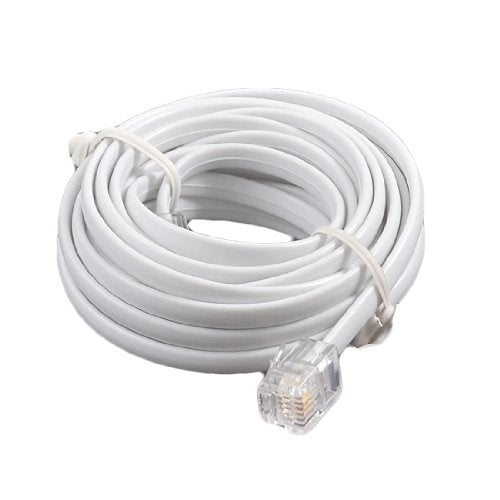 uxcell Telephone Male to Male RJ11 Plug Adapter Cable, 10 Foot Long for Landline Telephone, White