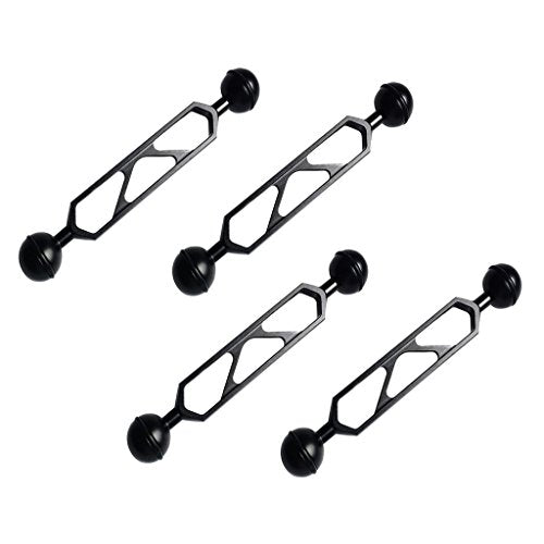 Pack of 4 Pieces Aluminum Alloy 6 Inch Dual Ball Arm for Underwater Photography Light Connection