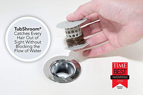 TubShroom Drain Protector & Hair Catcher, Stainless Steel, Stopper Plug  Included