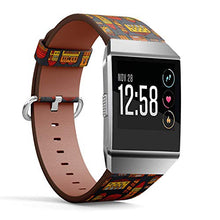 Load image into Gallery viewer, (Colorful Pattern with Doodle Houses and City Street) Patterned Leather Wristband Strap for Fitbit Ionic,The Replacement of Fitbit Ionic smartwatch Bands
