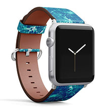 Load image into Gallery viewer, S-Type iWatch Leather Strap Printing Wristbands for Apple Watch 4/3/2/1 Sport Series (38mm) - Abstract Marble Blue Art Background
