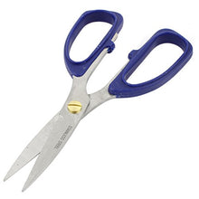 Load image into Gallery viewer, uxcell Household Plastic Handle Stainless Steel Flute Scissors Blue
