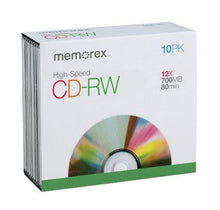 Load image into Gallery viewer, Memorex Blank Cd-Rw 4x Standard 80 Min 700 Mb Shrinkwrapped 10/Pack
