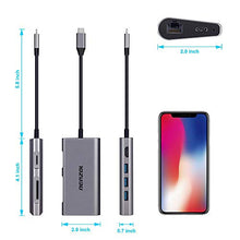 Load image into Gallery viewer, DEPZOL USB C Hub, Type C Adapter 8-in-1 Dock to HDMI 4K, Gigabit Ethernet RJ45, PD Power Delivery, 3 USB 3.0 Ports and TF SD Card Readers for MacBook Pro 2018/2017/2016 and More USB-C Devices
