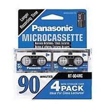Load image into Gallery viewer, Panasonic 90min 4 Pack Microcassette tape
