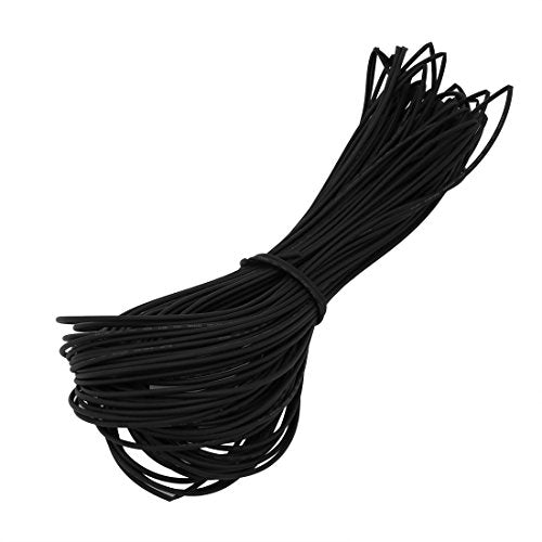 Aexit 25M Long Electrical equipment 0.8mm Inner Dia. Polyolefin Heat Shrinkable Tube Wire Wrap Sleeve Black