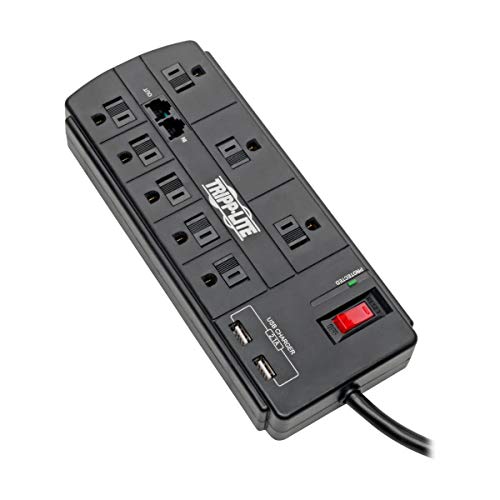 TRIPP LITE USB Charging Computer Surge Protector (TLP88TUSBB) - Black