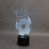 European Cup Soccer Acrylic 3D Night Light,Touch Table Lamp 7 Colors Change USB LED Optical Illusion Lamp Light for Christmas Kids Gifts