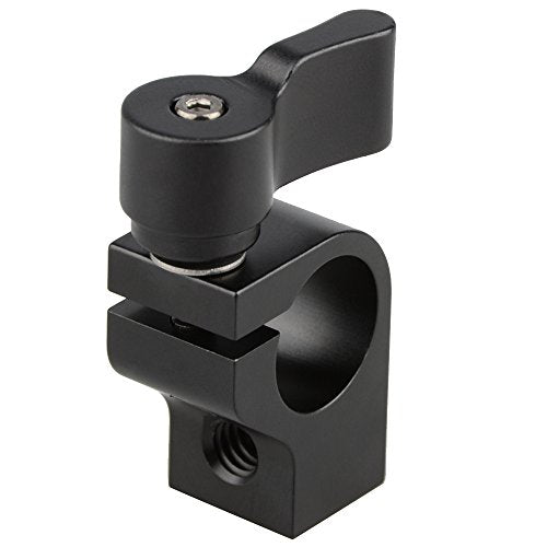 CAMVATE 15mm Single Rod Clamp with Two 1/4