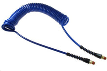 Load image into Gallery viewer, Coilhose Pneumatics PU14-30B-B Flexcoil Polyurethane Coiled Air Hose, 1/4-Inch ID, 30-Foot Length with (2) 1/4-Inch Reusable Strain Relief MPT Swivel Fittings, Dark Blue
