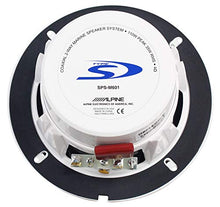Load image into Gallery viewer, 4) Alpine SPS-M601 Pair 6.5&quot; Marine Coaxial Speakers+4 Channel Amplifier+Amp Kit
