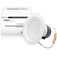 Load image into Gallery viewer, TORCHSTAR 4 inch Dimmable Recessed LED Downlight, 10W (85W Equivalent), Energy Star, 2700K Soft White, 850lm, Retrofit LED Recessed Lighting Fixture, 5 Years Warranty
