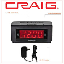 Load image into Gallery viewer, Craig LED Alarm Clock with AM/FM Radio 1.2-Inch Display, Black (CR45372 )
