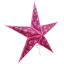 Load image into Gallery viewer, Indian Handmade Pink Paper Star Lantern Lamp Christmas Festive Foldable Paper Hanging Paper Star Lamps
