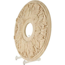 Load image into Gallery viewer, Ekena Millwork CMW16FLRO Ceiling Medallion, 16&quot;OD x 3 7/8&quot;ID x 1 1/8&quot;P, Red Oak
