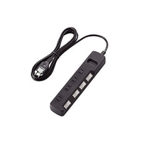 ELECOM Thunder Guard Power Strip with Individual Switch 4 Outlet 2.5m [Black] T-K5A-2425BK (Japan Import)