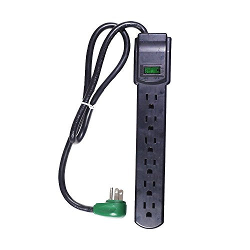 GoGreen Power GG-16103MSBK 6 Outlet Surge Protector w/ 2.5' Cord