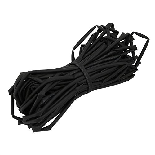 Aexit 20M Long Electrical equipment 4.5mm Inner Dia. Polyolefin Heat Shrinkable Tube Black for Wire Repairing