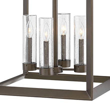 Load image into Gallery viewer, Hinkley Rhodes Collection Four Light Outdoor Medium Hanging Lantern, Warm Bronze w/ Clear Seedy Glass
