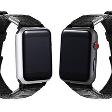 Load image into Gallery viewer, Maxjoy Compatible with Apple Watch Band, 42mm 44mm Nylon Strap Replacement Bands with Metal Clasp Compatible with Apple iWatch SE Series 6 5 4 3 2 1 Sport &amp; Edition, Black
