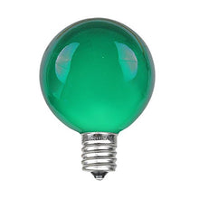 Load image into Gallery viewer, Novelty Lights 25 Pack G40 Outdoor Globe Replacement Bulbs, Green, C7/E12 Candelabra Base, 5 Watt
