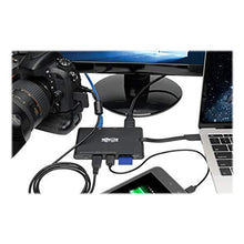 Load image into Gallery viewer, Tripp Lite USB-C Docking Station Hub, 4K @ 30 Hz HDMI, VGA, Gigabit Ethernet Port, 100W PD Charging, USB 3.2 Gen 1, Memory Card Slot, Thunderbolt 3 Compatible, Black, 3-Year Warranty (U442-DOCK3-B)
