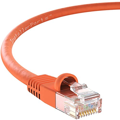 InstallerParts Ethernet Cable CAT5E Cable UTP Booted 15 FT - Orange - Professional Series - 1Gigabit/Sec Network/Internet Cable, 350MHZ