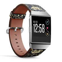 Load image into Gallery viewer, (Tribal Indian Elephant with Floral Ornament Pattern) Patterned Leather Wristband Strap for Fitbit Ionic,The Replacement of Fitbit Ionic smartwatch Bands
