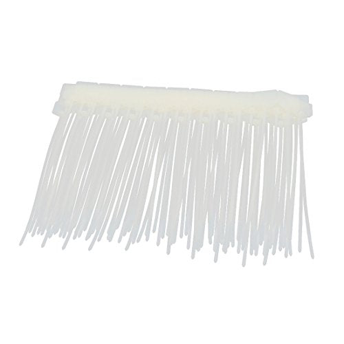 Aexit 100Pcs 220mm Transmission Length Self-Locking Nylon Marker Labels Cable Tie Zip White