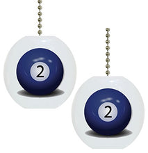 Load image into Gallery viewer, Set of 2 Billiards 2 Ball Solid Ceramic Fan Pulls
