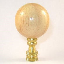 Load image into Gallery viewer, Natural Wooden Ball Lamp Finial - Light Waxed Finish - 2.5 Inches High
