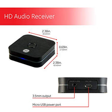 Load image into Gallery viewer, GE Bluetooth Audio Receiver, Supports A2DP, Sbc, Fcc Certified, Micro USB Charging Cord, 3.5mm Audio Cable, 3.5mm to RCA Adapter, Pair with Smartphone, Tablet, Laptop, Black, 33625
