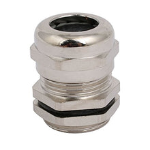 Load image into Gallery viewer, Aexit M20x1.5mm Thread Transmission 5mm Dia 2 Holes Metal Cable Gland Joint Silver Tone 5pcs
