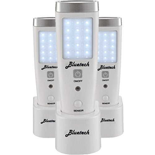Bluetech LED Flashlight Night Light for Emergency Preparedness, Portable Unit with Motion Detection,Power Failure Light, ETL Approved Blackout Light- 3 Pack
