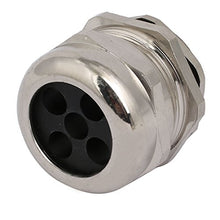 Load image into Gallery viewer, Aexit M32x1.5mm Thread Transmission 8mm Diameter 5 Holes Metal Cable Gland Joint Silver Tone
