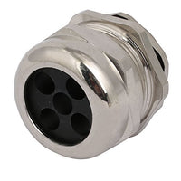Aexit M32x1.5mm Thread Transmission 8mm Diameter 5 Holes Metal Cable Gland Joint Silver Tone