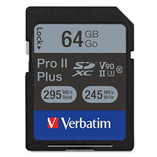 Load image into Gallery viewer, Verbatim 64GB Pro II Plus 1900X SDXC UHS-II V90 U3 Class 10 Memory Card
