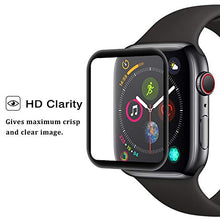 Load image into Gallery viewer, 40mm Tempered Glass, Nakedcellphone [Full Size] 9H Hard Clear Screen Protector Guard [Scratch/Crack Saver] with Black Trim Border for Apple Watch iWatch [Series 4, 40mm]
