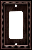 Brainerd 64405 Beaded Single Decorator Wall Plate / Switch Plate / Cover, Venetian Bronze