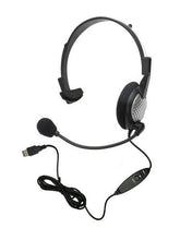 Load image into Gallery viewer, Andrea Communications NC-181VM USB On-Ear Monaural Computer Headset with Noise-canceling Microphone, in-line Volume/Mute Controls, and Built-in External Sound Card and USB Plug
