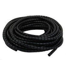 Load image into Gallery viewer, Aexit Flexible Spiral Electrical equipment Tube Cable Wire Wrap Black Manage Cord 10mm Dia x 15 Meter Long with Clip
