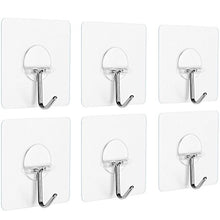 Load image into Gallery viewer, Anwenk Wall Hooks Adhesive Wall Hanging Hooks Stick On Hooks Ceiling Hanger Damage Free Hanging, Reusable Waterproof OilProof for Home, Bathroom, Kitchen, Refrigerator Door, Keys
