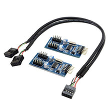 Load image into Gallery viewer, JSER Motherboard 9pin USB 2.0 Header 1 to 2/4 Female Extension Cable HUB Connector Adapter Port Multilier
