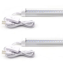 Load image into Gallery viewer, KALINA T8 V-Shape Integrated Single Fixture, 2FT Led Tube Light, 1680lm, 6000k White, 15W, Utility Shop Light, Ceiling and Under Cabinet Light, Corded Electric with Built-in ON/Off Switch (Pack of 2)
